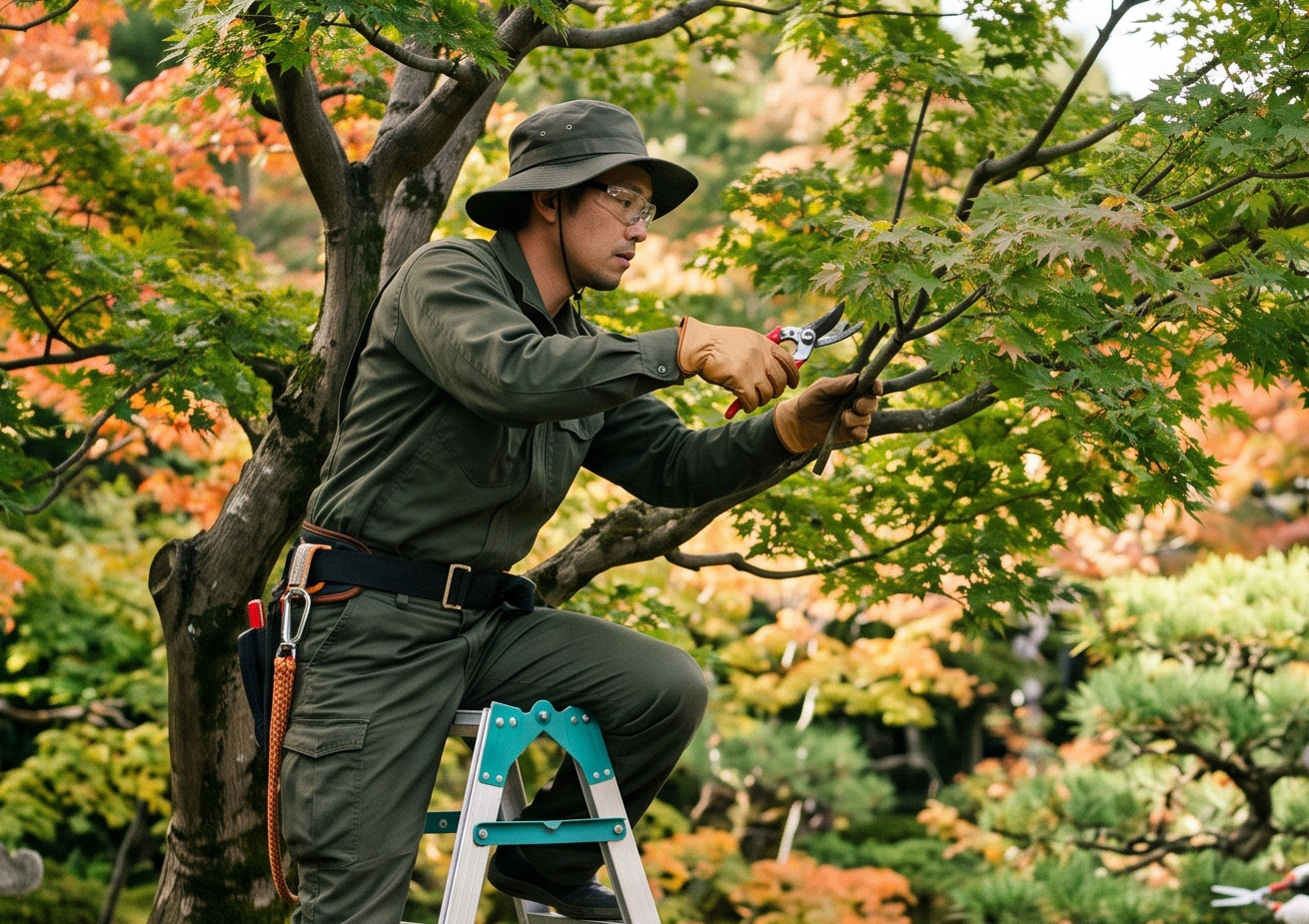 ハヤマルサービス 植木剪定 作業員